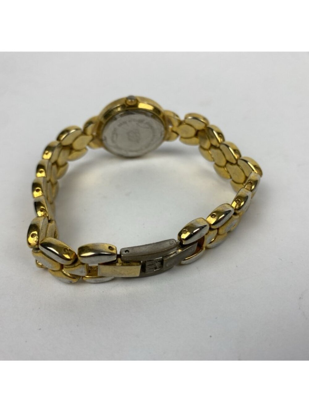 LADIES EJ QUARTZ FAUX DIAMOND STAINLESS STEEL BACK WATCH. JAPAN MOVT. Untested - Picture 3 of 4